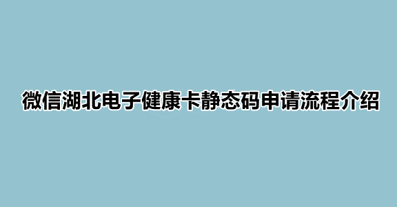 怎么申请湖北省健康卡静态码