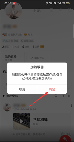 《唱吧》私密作品设置方法